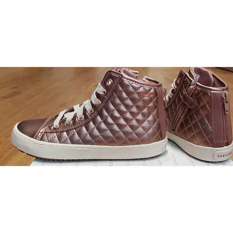 Geox Kalispera Girls Hi Trainer - Rose Gold - Image 2