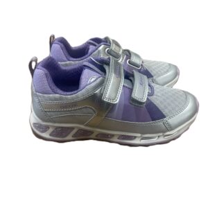 Geox Shuttle Light Up Girls Trainer - Silver/Lilac