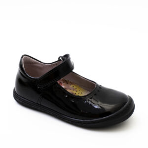 Petasil Gisele Black Patent School Shoe - E Fitting
